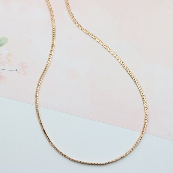 Elegant Rose Gold Flat Chain Necklace in High Quality Finish, XPNL0271 - Picture 7 of 11
